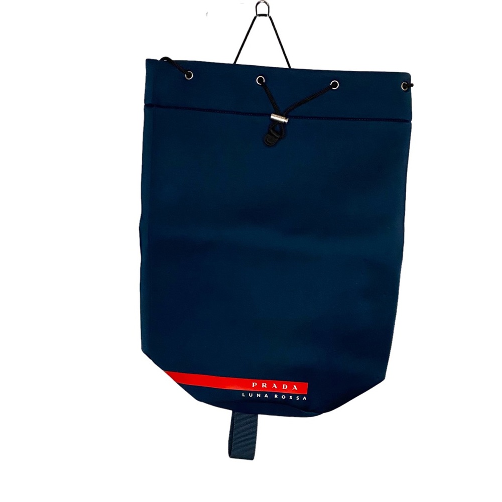 Prada Luna Rossa Drawstring Single Strap Navy Blu… - image 1